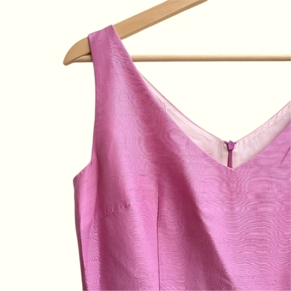 100% Silk Classic A-line Lynn Lugo Dress in Pink, Made in USA, Size Small - Picture 4 of 9